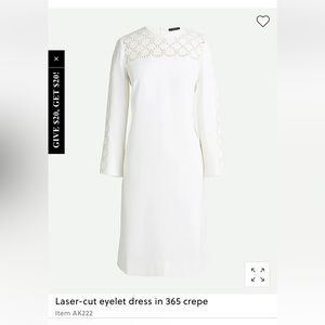 Jcrew white king sleeve eyelet dress